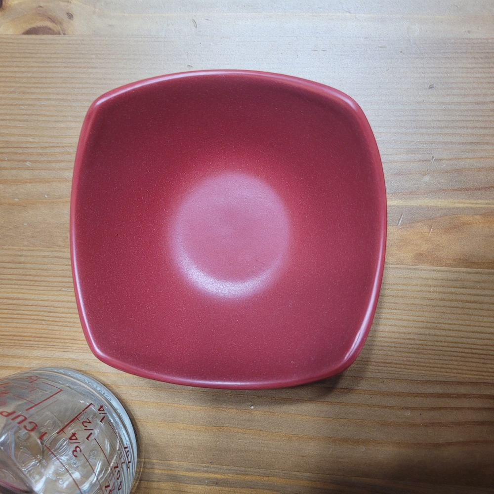 Noritake Colorwave Raspberry 4" Square Bowl - Picture 4 of 5